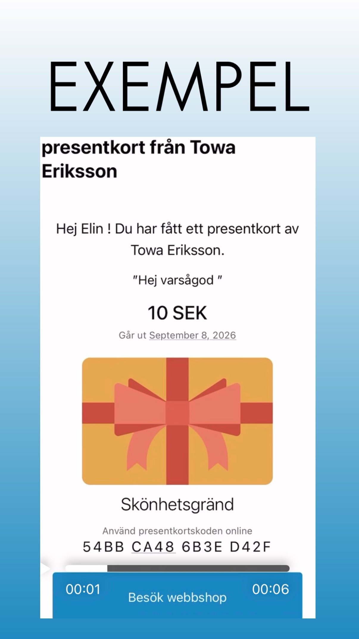 Skönhetsgränd Presentkort